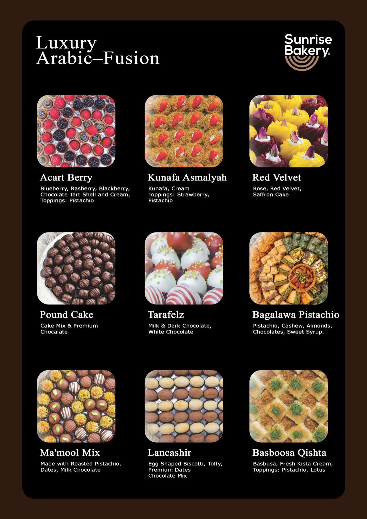 SWEETS MENU
